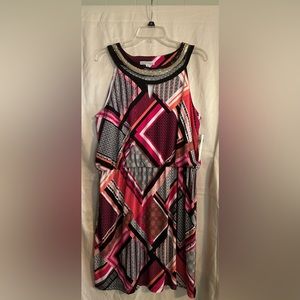 NWT vintage Size 12 Barbie pink/black scoop neck dress.